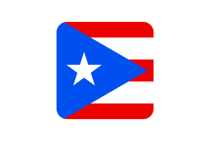 波多黎各旗帜方形圆形