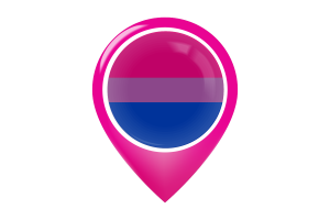 双性恋旗帜地图图钉图标