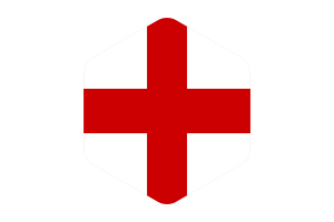 英格兰旗帜圆形六边形