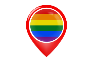 同性恋骄傲旗帜地图图钉图标