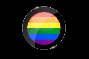 同性恋骄傲旗帜光泽圆形按钮