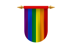 同性恋骄傲旗帜徽章矢量图像