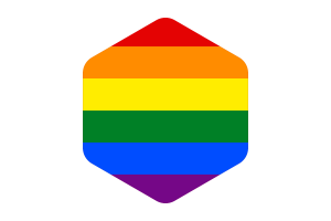 同性恋骄傲旗帜圆形六边形