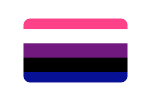 性别流体旗帜三角形矢量插图