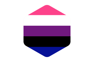 性别流体标志圆形六边形形状