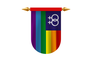 女同性恋骄傲旗帜徽章矢量图像