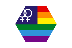 女同性恋骄傲旗帜三角形圆形