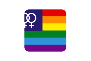 女同性恋骄傲旗帜方形圆形