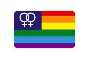 女同性恋骄傲旗帜三角形矢量插图