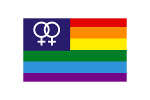 女同性恋骄傲旗帜矢量插图