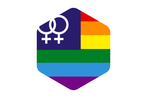 女同性恋骄傲旗帜圆形六边形