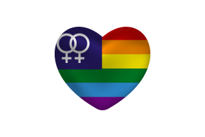 女同性恋群体骄傲旗帜心形