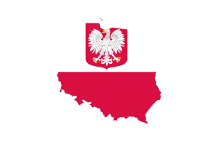 波兰地图与国旗
