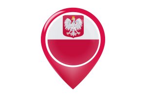 波兰国旗地图图钉图标