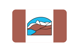 格里斯峡湾旗帜圆角矩形矢量插图