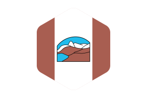 格里斯峡湾旗帜圆形六边形