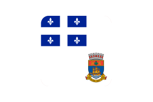 魁北克旗帜方形圆形