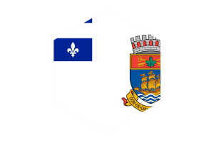 魁北克旗帜六边形
