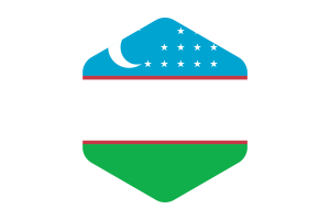 乌兹别克斯坦国旗圆形六边形