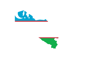 乌兹别克斯坦地图与国旗