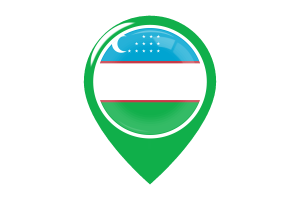 乌兹别克斯坦国旗地图图钉图标