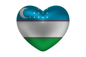 乌兹别克斯坦旗帜心形