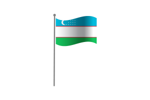 挥舞着乌兹别克斯坦国旗