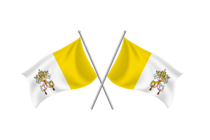 梵蒂冈挥舞友谊旗帜