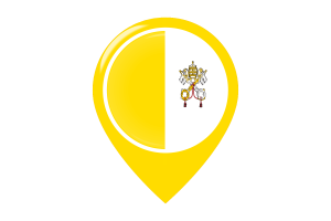 梵蒂冈国旗地图图钉图标