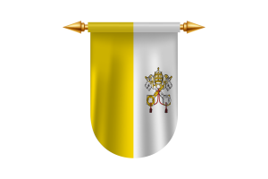 梵蒂冈国旗标志矢量图像