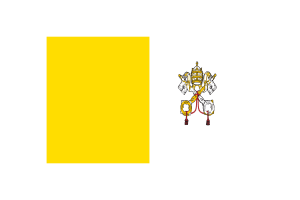 梵蒂冈国旗三角形矢量插图