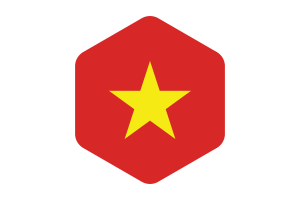 越南旗圆形六边形