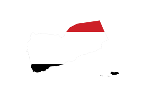 也门地图与国旗