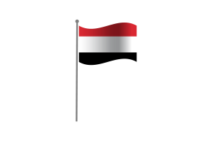 挥舞着也门国旗