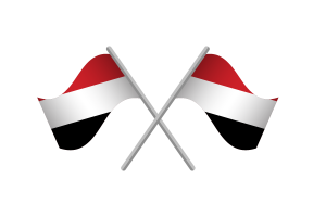 也门国旗标志矢量免费