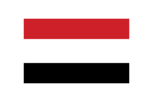也门国旗三角形矢量插图
