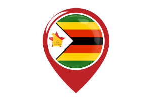 津巴布韦国旗地图图钉图标