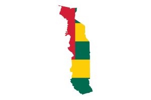 多哥地图与国旗