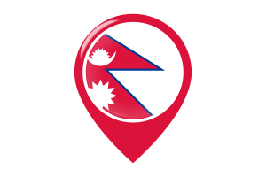 尼泊尔国旗地图图钉图标