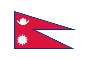 尼泊尔国旗三角形矢量插图