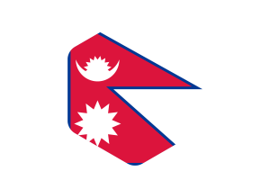 尼泊尔国旗圆形六边形