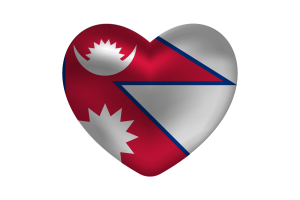尼泊尔旗帜心形