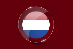 荷兰国旗光泽圆形按钮