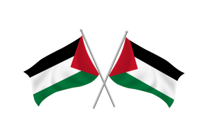 巴勒斯坦挥舞友谊旗帜