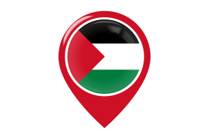 巴勒斯坦国旗地图图钉图标