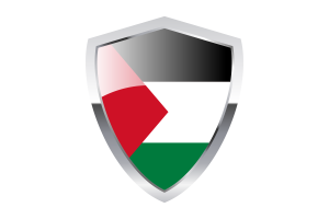 巴勒斯坦国旗与尖三角形盾牌