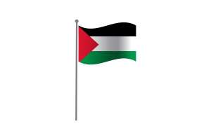 挥舞着巴勒斯坦国旗