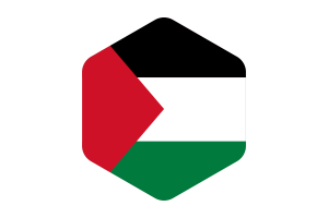 巴勒斯坦国旗圆形六边形