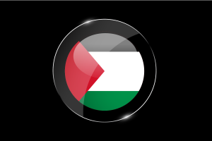 巴勒斯坦国旗光泽圆形按钮