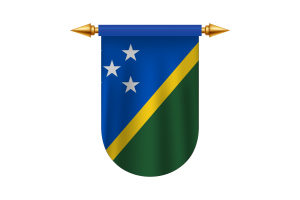 所罗门群岛国旗标志矢量图像